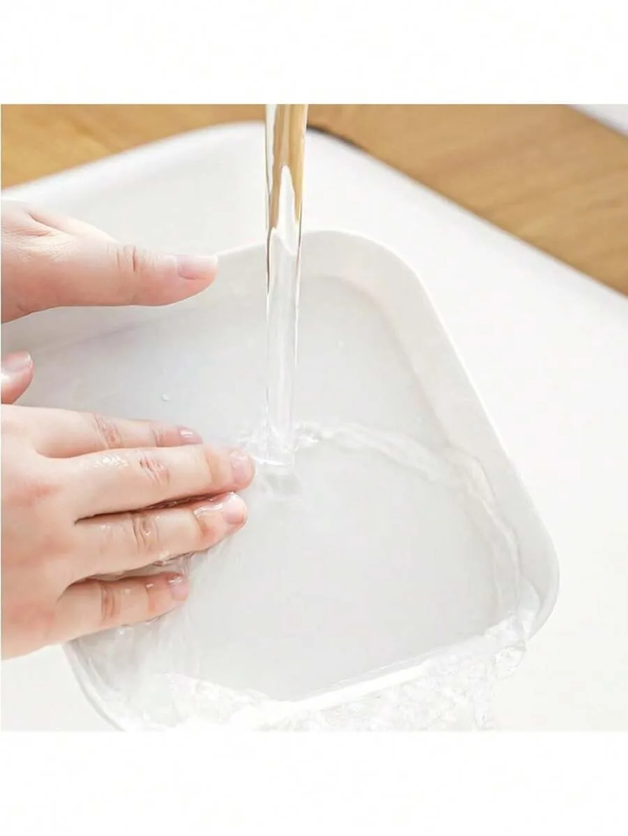 4/8/12pcs White plastic square plate spit bone plate dessert reusable suitable for family camping picnic restaurant
