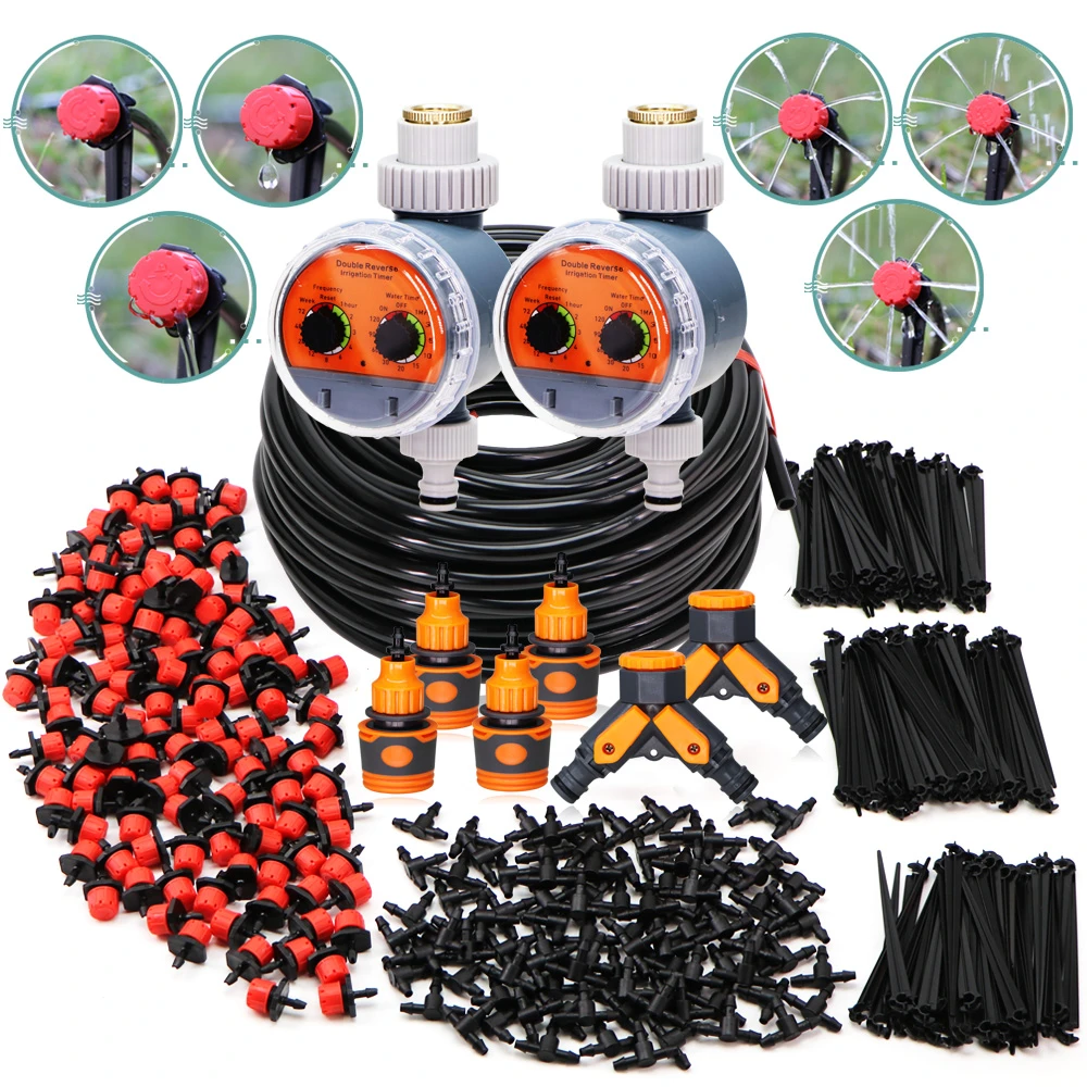 drip irrigation system kit MUCIAKIE 30-50M Ball Valve Automatic Watering Irrigation System and Fitttings Garden Balcony Outdoor Drip Kits Adjustable Nozzle pathonor drip irrigation kit