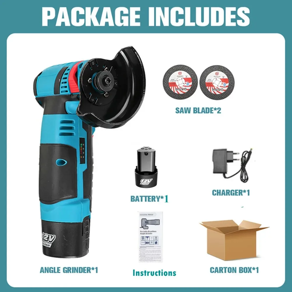 Mini Handheld Electric Grinder Cordless Lithium Battery Angle Grinder Polisher Cutter Rechargeable Power Tool for Home