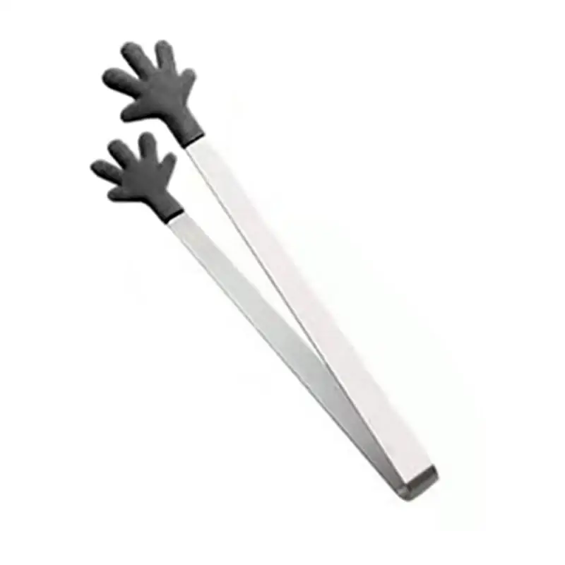 Mini pinze per snack in silicone creativo in acciaio inossidabile Maniglie antiscivolo Accessori da cucina per clip per cubetti di ghiaccio per pane barbecue  15