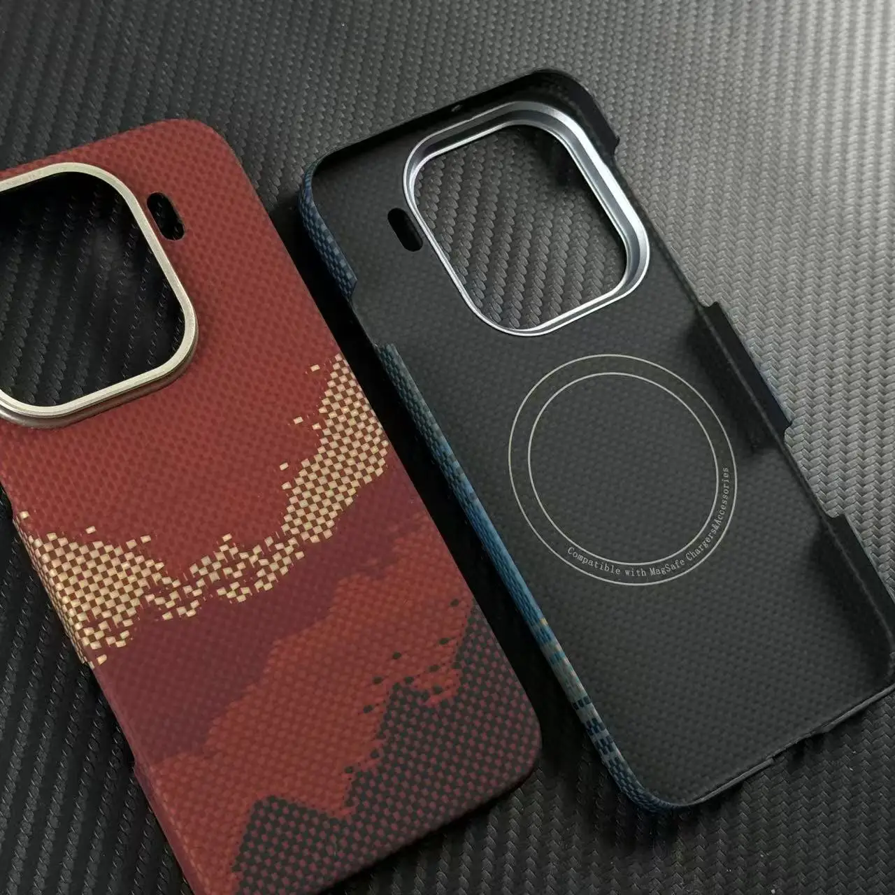 Ultra-Thin Aramid Fiber Kevlar Phone Case with Magnetic Wireless Charging Compatibility
