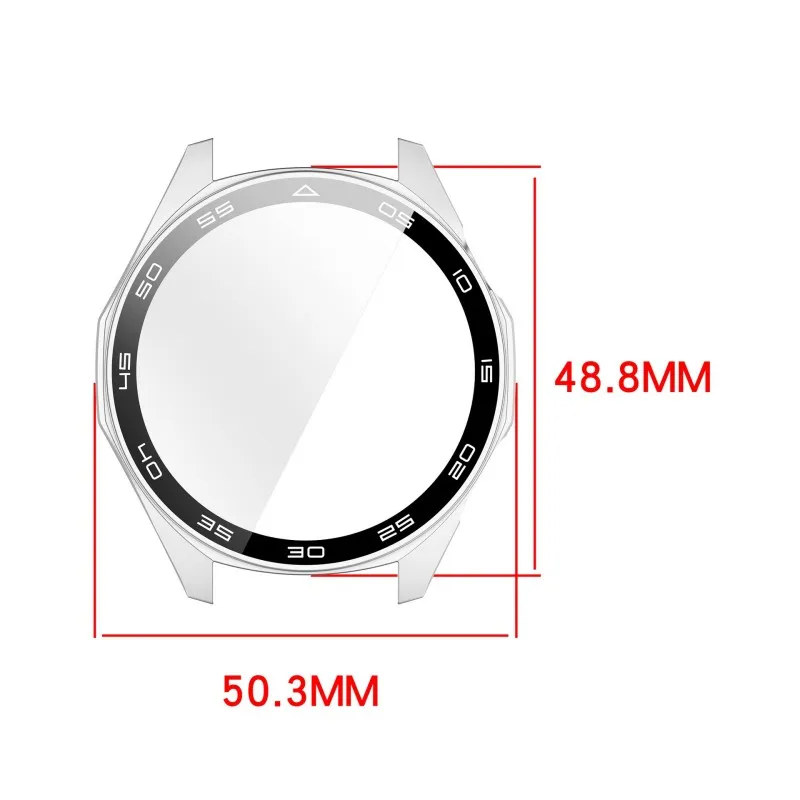 Tempered Glass Protective Case for Huawei Watch GT6 - Full Cover Screen Protector & Bumper