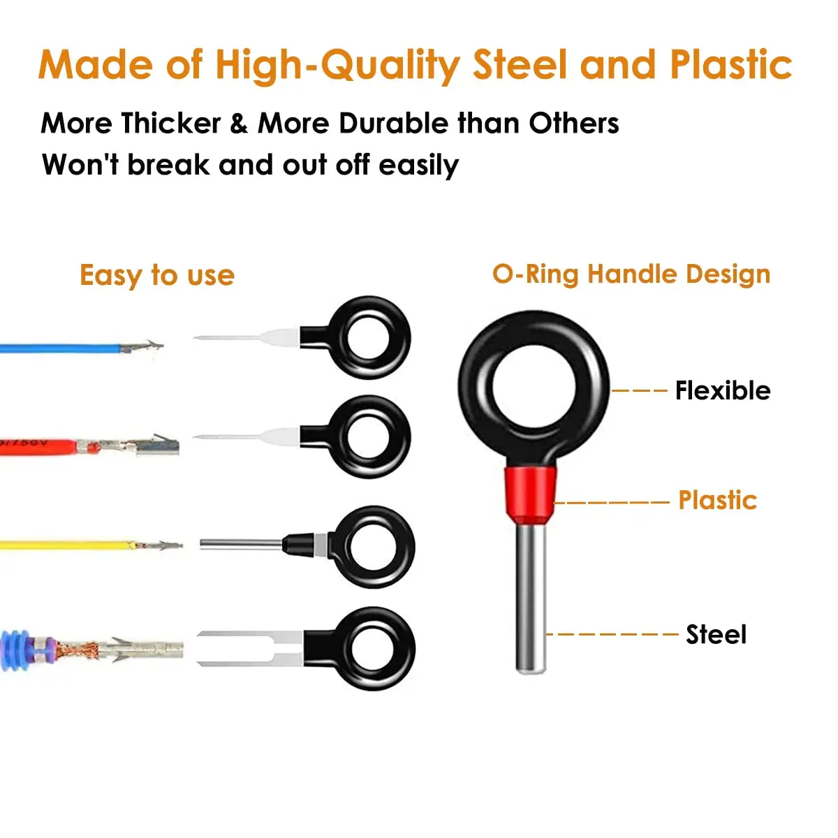 Car Terminal Extractor Terminal Removal Kit Car Repair Tool Terminal Removal Tool Car Terminal Puller Electrical Connector Pin Removal Kit 76Pcs Car Terminal Removal Kit Plug Ejector Release Pins Keys Wire Crimp Connectors Extractor