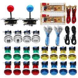 2 players Arcade Joystick Kit DIY Game Machine PC Raspberry Pi Arcade USB Zero Delay Board Controller 12V LED LIGHT Push Button