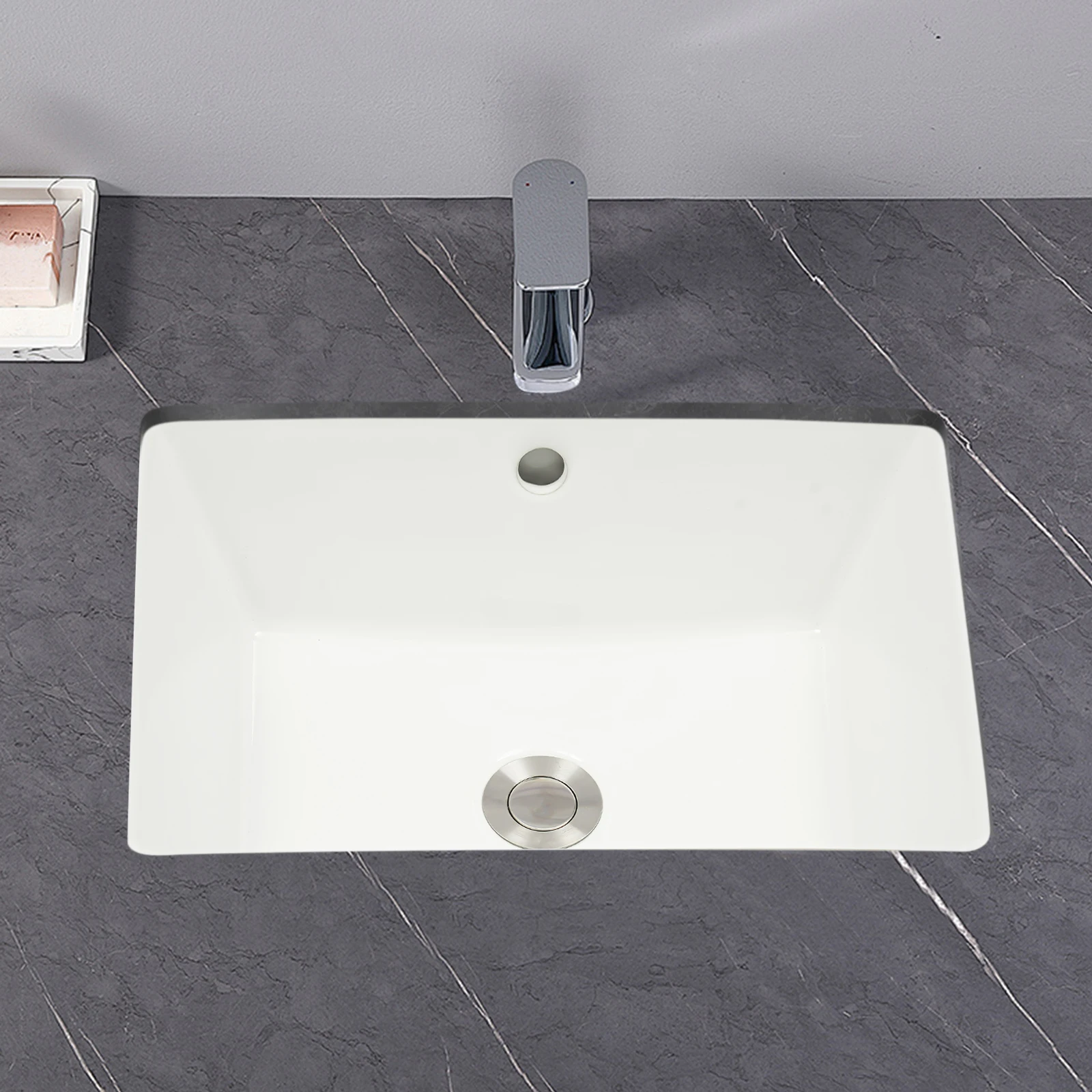 Bathroom Sink with Overflow Humanized Design Smooth Edges Build To Last Bathroom Sink for Bathrooms/Lavatories/Restrooms 6