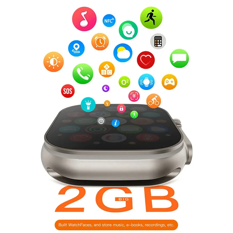 2024 W69 + AMOLED Ʈ    Ʈ ġ, 49mm ECG NFC , 2GB ROM, ȵ̵ IOS PK Hello w69 hk9 uktra2
