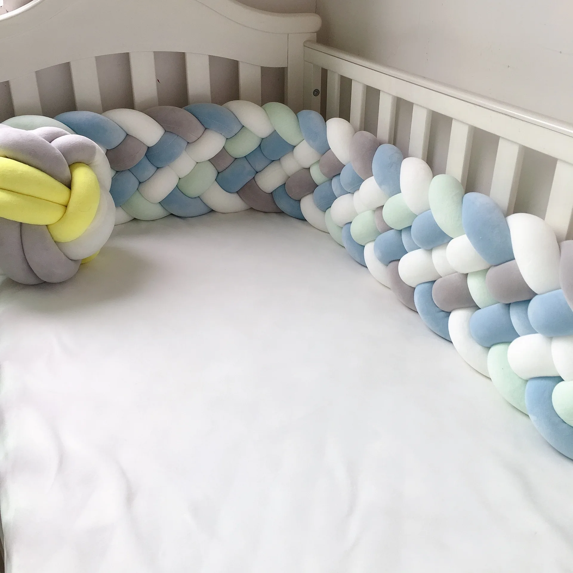 6 verknotet Baby Bett Protector Krippe für Baby Braid Stoßstange Babybett  Stoßstangen