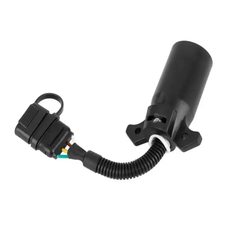 7 Yollu - 4 Yollu Römork Fiş Adaptörü - Tek Fonksiyonlu RV Kamyon Römork Işık Dönüştürücü (7 Pin Blade - 4 Pin Düz)