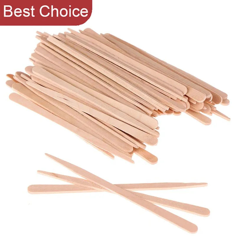 Wooden Hair Removal Stick 100Pcs Face Wax Sticks Depilation Spatula Body Eyebrow Applicator Smooth Tongue Depressor Smudge stick wood hair removal spatula