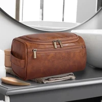 Trousse de toilette vintage pour hommes - Trousse à cosmétiques de voyage de luxe Trousse de lavage suspendue pour les voyages d'affaires Pochette de rangement pour organisateur de maquillage masculin 4
