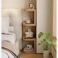 Table de chevet moderne minimaliste en bois avec 2 tiroirs de rangement, meuble de chambre à coucher, tables de chevet en bois pour chambre à coucher 1