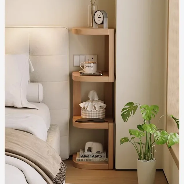 Table de chevet moderne minimaliste en bois avec 2 tiroirs de rangement, meuble de chambre à coucher, tables de chevet en bois pour chambre à coucher 1