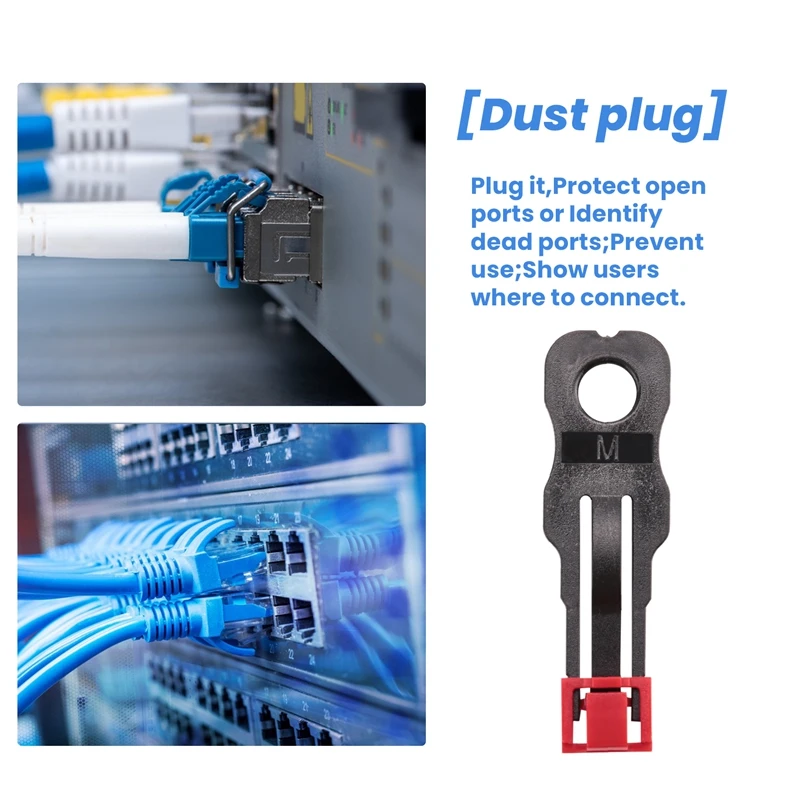 100Pcs RJ45 Port Ethernet LAN Hub Anti Dust Cover Plug Cap Blockout Protector With Proprietary Lock And Key
