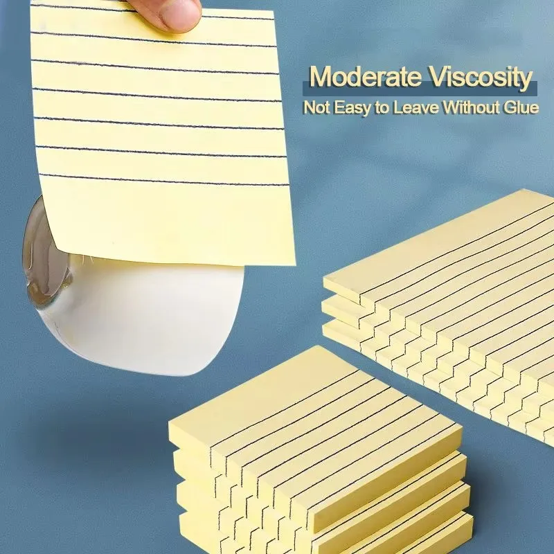 200sheets Line Sticky Notes 4 Colors Portable Student Note Marker Writing Sticky Notes Self-Adhesive Easy To Apply Notepad - 4
