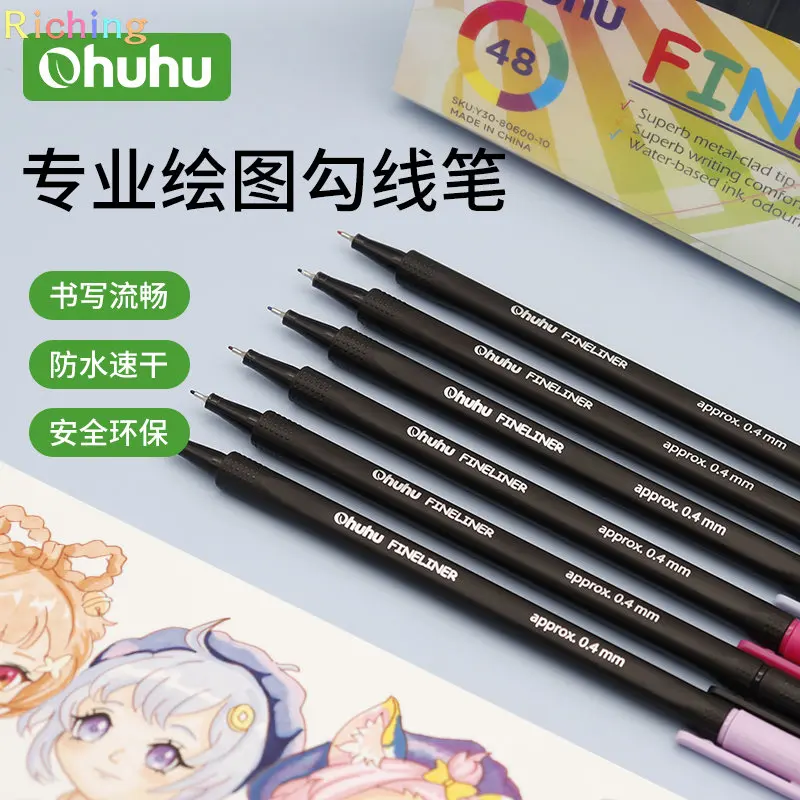 Ohuhu Fineliner Pens 36 48 Colors, Superb Metal-clad Tip. Superb Writing  Comfort. Water-based Ink, Odourless, Xylene-free. - AliExpress