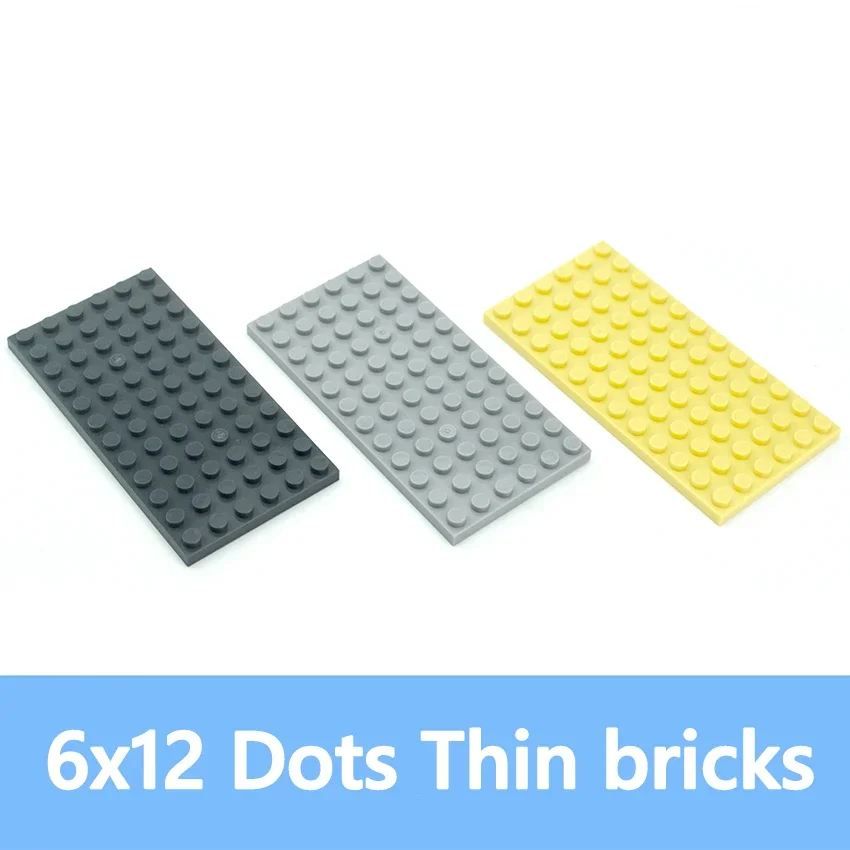 6Pcs 6x12 Dots Thin Figures Bricks DIY Building Blocks Educational Creative Assembles Particles Size Compatible With 3028 Toys building blocks construction blocks