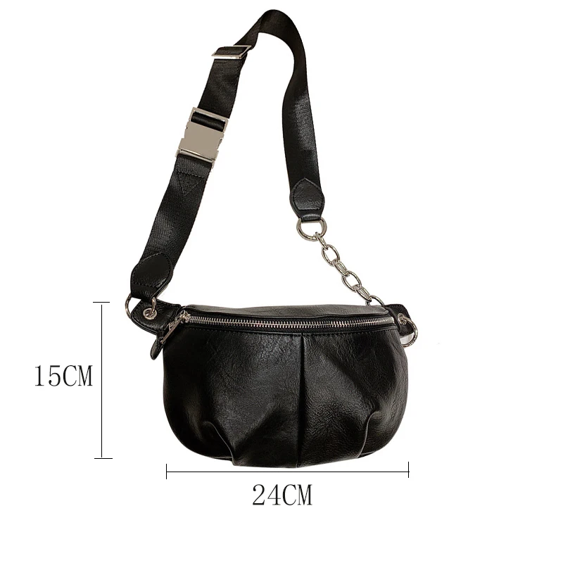 Leather high quality waterproof mini men's and women's fanny pack shoulder Crossbody bag
