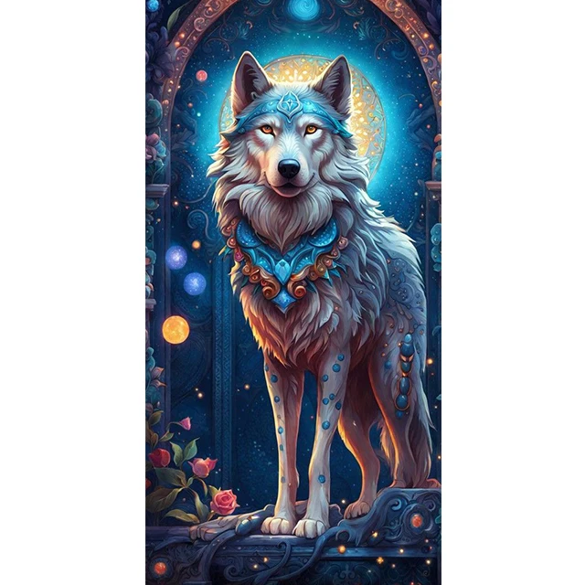 Enchanting Wolves DIY Diamond Painting Kit – Full Art Embroidery Mosaic and Craft Puzzle
