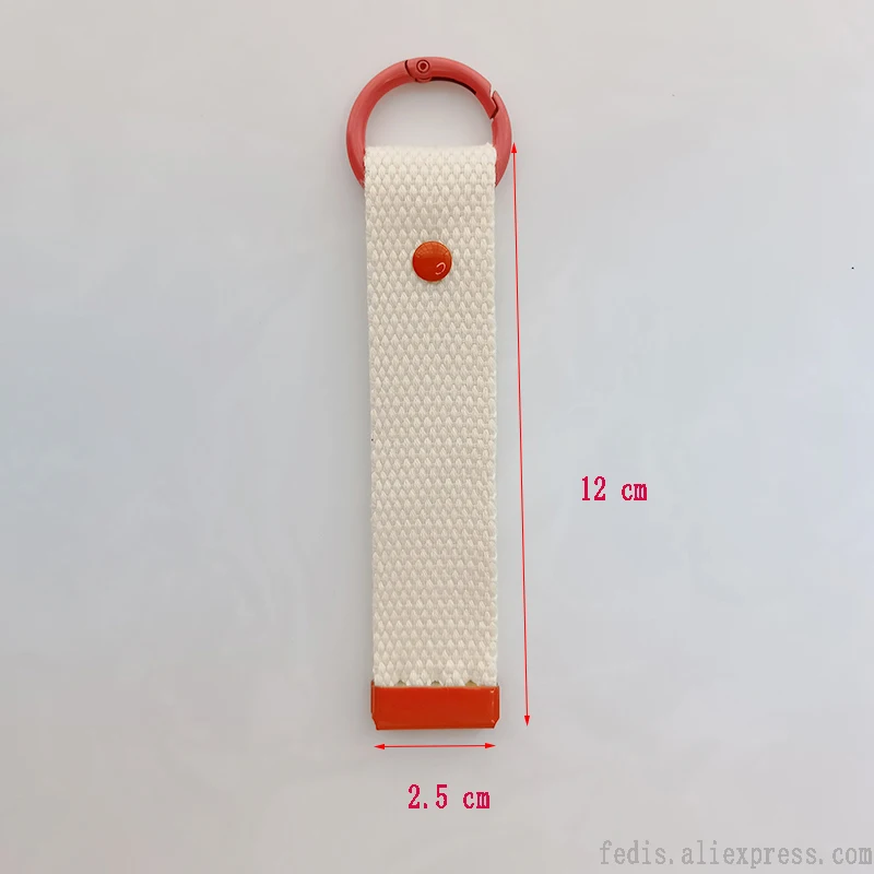 2.5x12cm Korea Plain Keychain Name Tag Strap for DIY Patch Iron On Personal Key Chain Backpack Streamer
