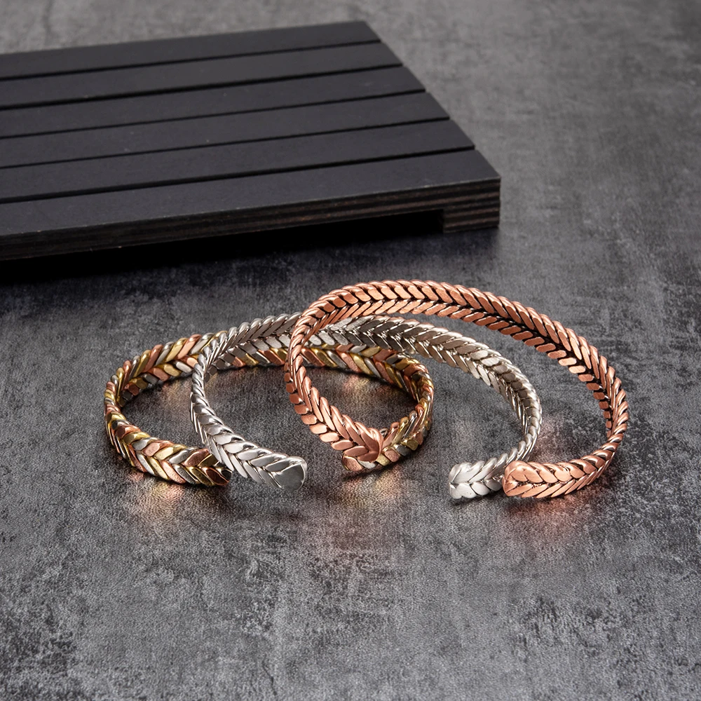 Vinterly Twisted Copper Magnetic Bracelets Arthritis Energy Rose