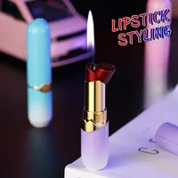 New Cute Lipstick Lighter Fashion Mini Inflatable Open Flame Portable Gas Lighter Smoking Accessories Cigarette Girl Gift 2