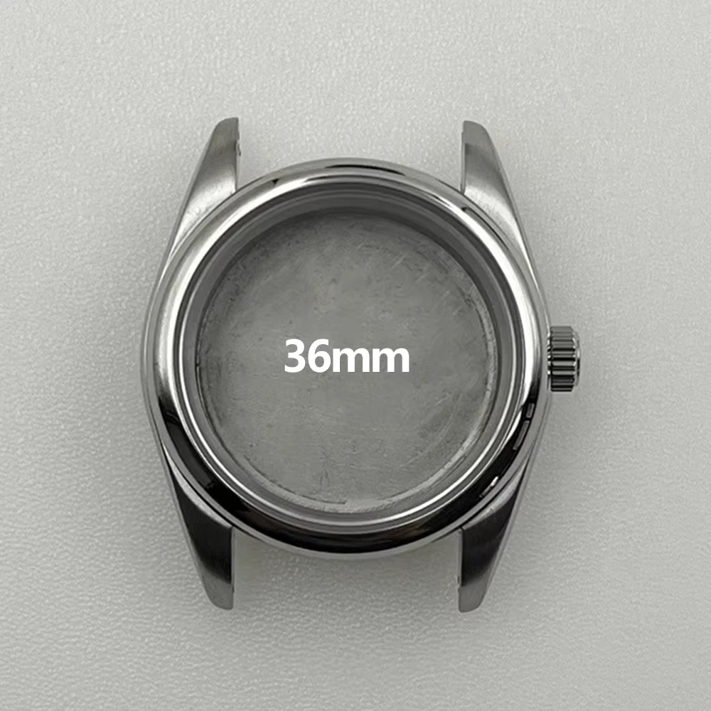 

36mm Watch Case 316L Stainless Steel Mechanical Watch Sapphire Glass Case Fits NH35 NH36 4R35A 4R36A Movement, Screw-in Crown
