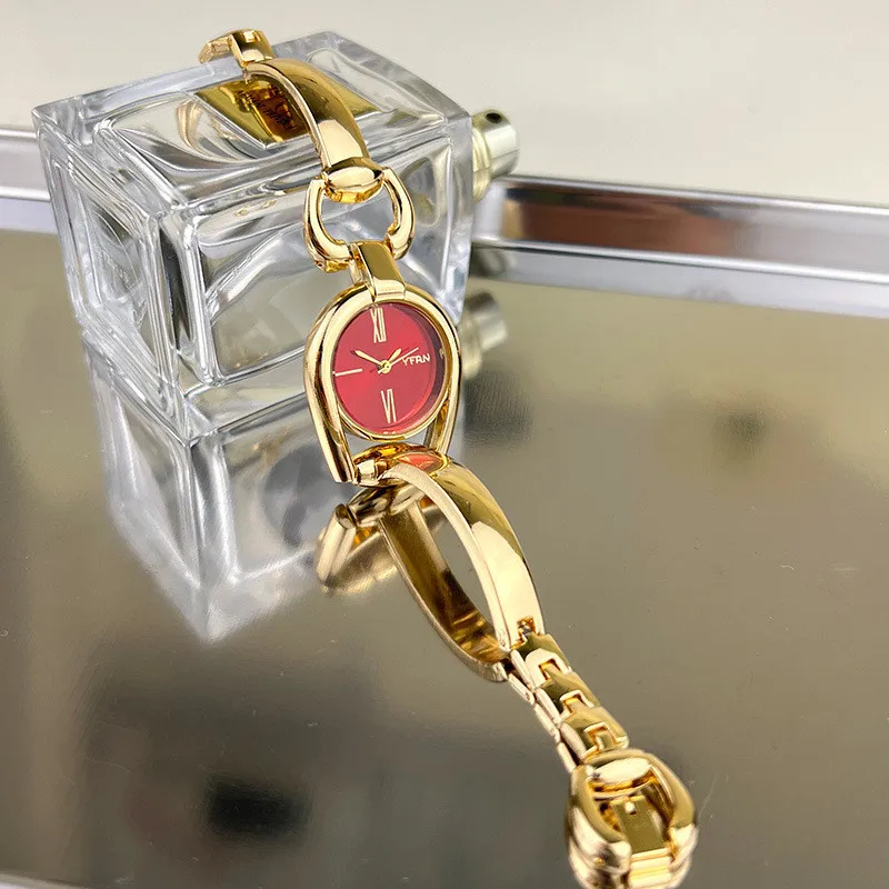 Ladies Vintage Button Hand Bracelet Watch - Casual & Fashionable