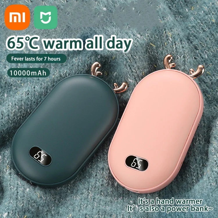 Xiaomi 2 in 1 Portable Hand Warmer Power Banks 10000mAh Battery Temperature Display Adjustable