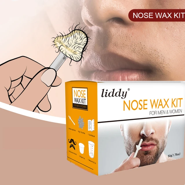 Nose Wax Kit For Men, Nose Hair Remover, 50g Wax, Ears Nose Hair Remover Wax  Set With 10 Paper Cups 20 Applicators