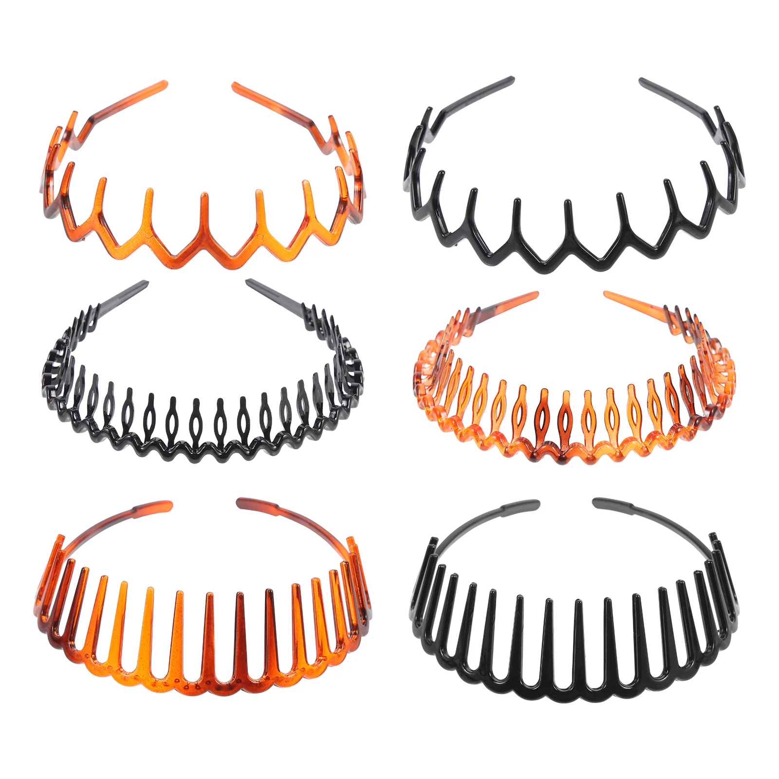 

6 Pcs Non-slip Toothed Headband Modern Style Hairband Chic Plastic Hoops Decor Accessory Girl Headbands Woman Ties