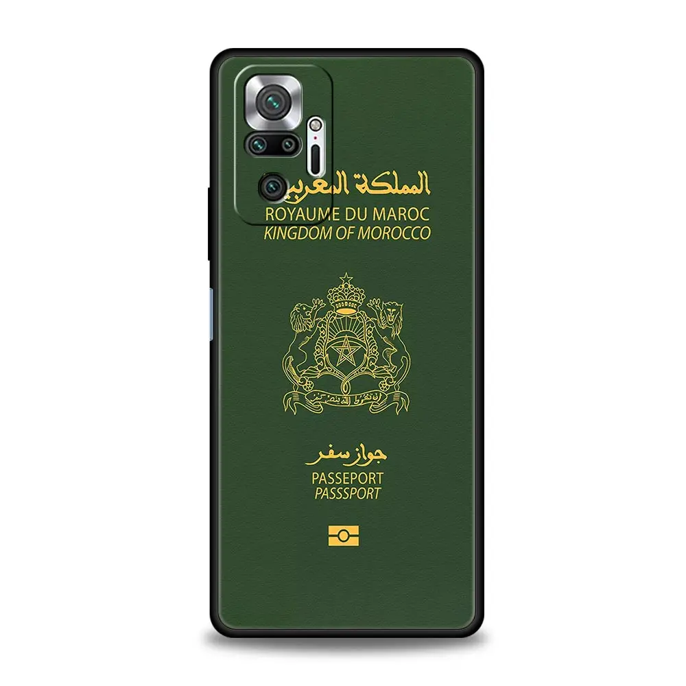 Morocco Flag Passport Design Black Phone Case Cover