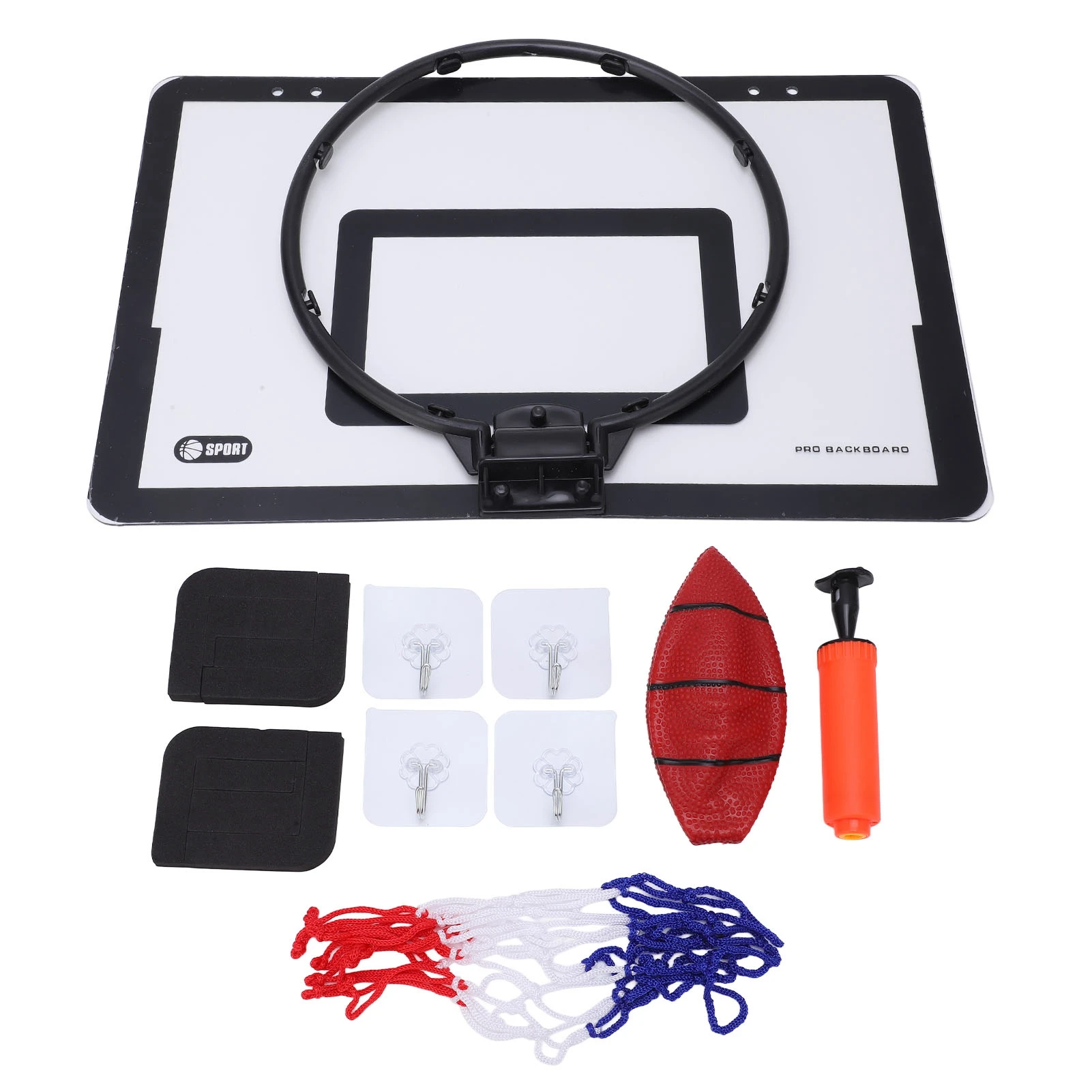 Basketball Hoop, Hanging Door Mounted Basketball Hoop Set Perforation Free Indoor Hoop Game for Lover