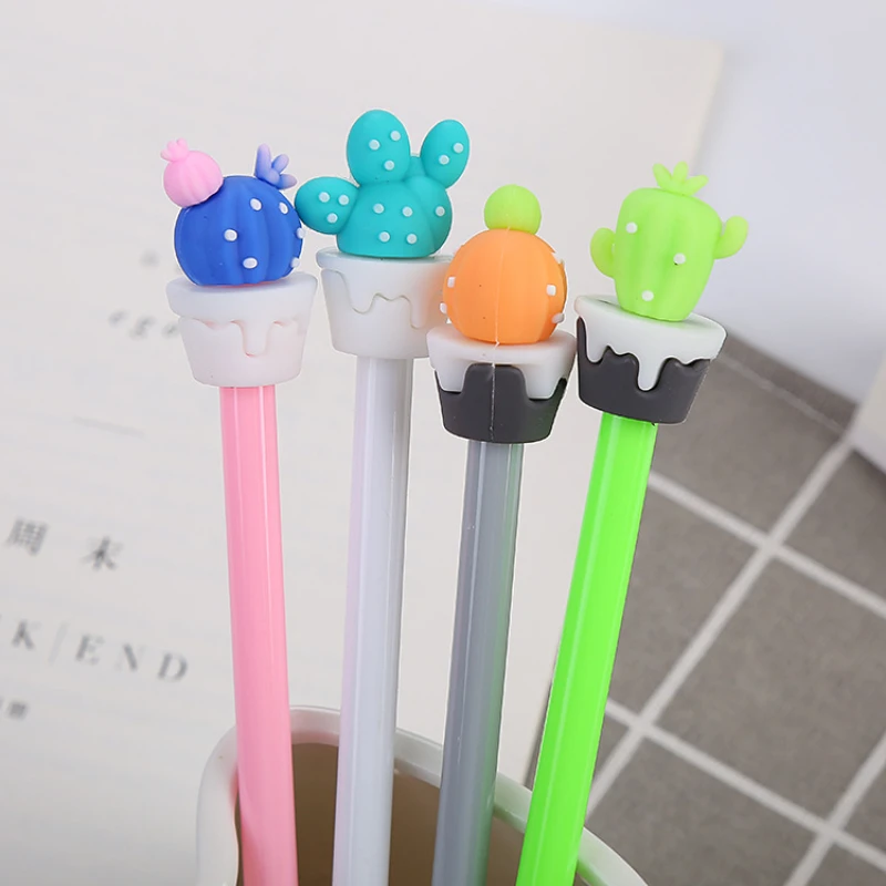 

50PCS Korean version student Rollerball pen creative cactus fountain pen cute cartoon learning signature pen