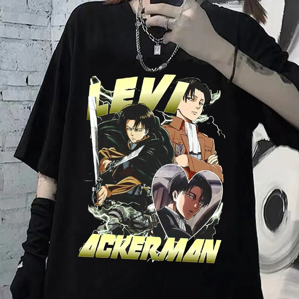 

Hot Japanese Anime Levi Ackerman T Shirts Men Attack on Titan The Final Season T-shirt Cartoon Titans Attack Graphic Tees Male