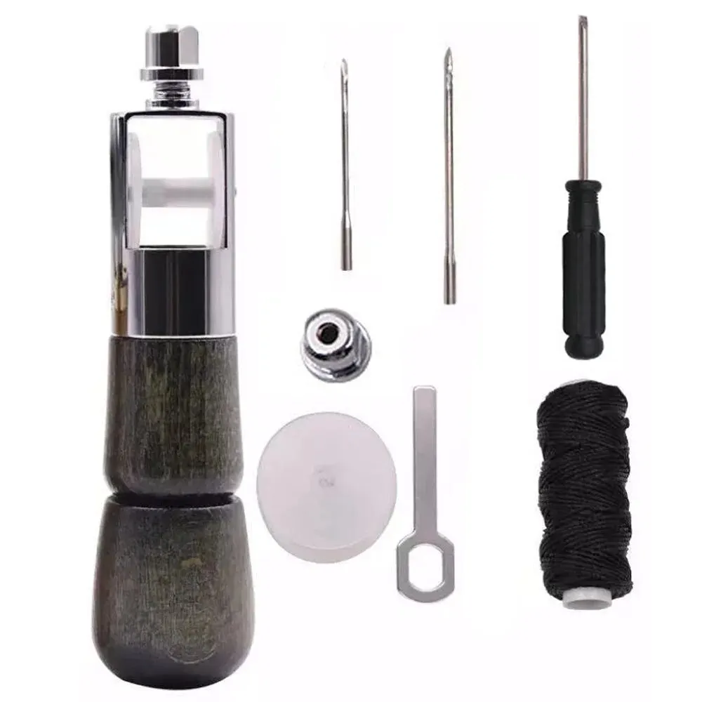DIY Leather Sewing Awl Kit Waxed Thread Hand Sewing Tools Leather Craft Edge Stitching Belt Strips Shoemaker Canvas Repair Tools Leather Sewing Kit