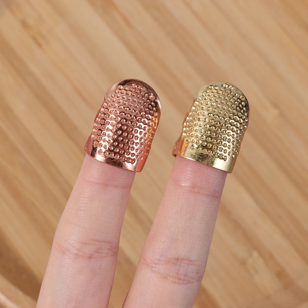 Vintage Metal Finger Protector Gold Needle Thimble Handworking Antique Ring DIY Crafts Home Sewing Accessories Stitching Tools