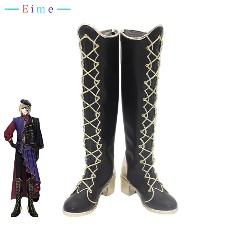 Gioco Twisted Wonderland Rook Cosplay Shoes Pu Leather Shoes Halloween Carnival Boots Puntelli Su Misura