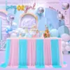 Pink and Blue Table Skirt Tulle Tutu Table Cloths Cover for Baby Shower Birthday Party Dessert Buffet Banquet Table Decorations 1