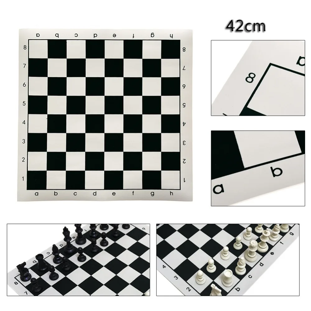 Board Game Foldable Chess Board Table Games Folding Chess Board Chess Pieces and Board 34.5x34.5cm/42x42cm Cotton+PU Leather Tournament Educational Chess Board For Children's Educational Games for board game,foldable chess board,table games,folding chess board,chess pieces and board