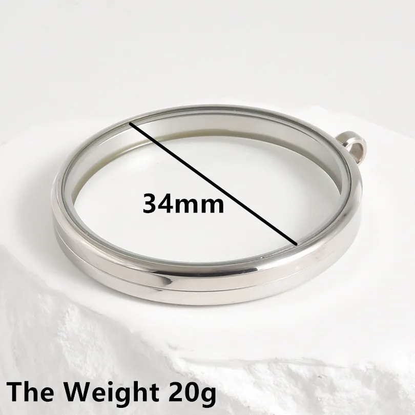 High-Quality Stainless Steel Round Glass Coin Bezel Photo Locket Pendant