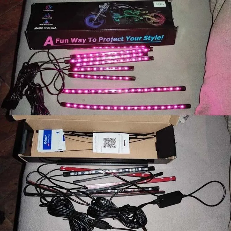 LED Lights for Motorcycle RGB APP Sound Control Electronic Accessories for Motorcycles Backlight Flexible Decoration Light Strip motorcycle led lights,motorcycle accessories