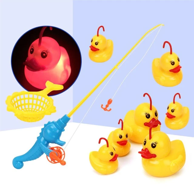 2023-duck Fishing Game Pond Pool With 5 Ducklings Set Kid Educational  Preschool Toy_b