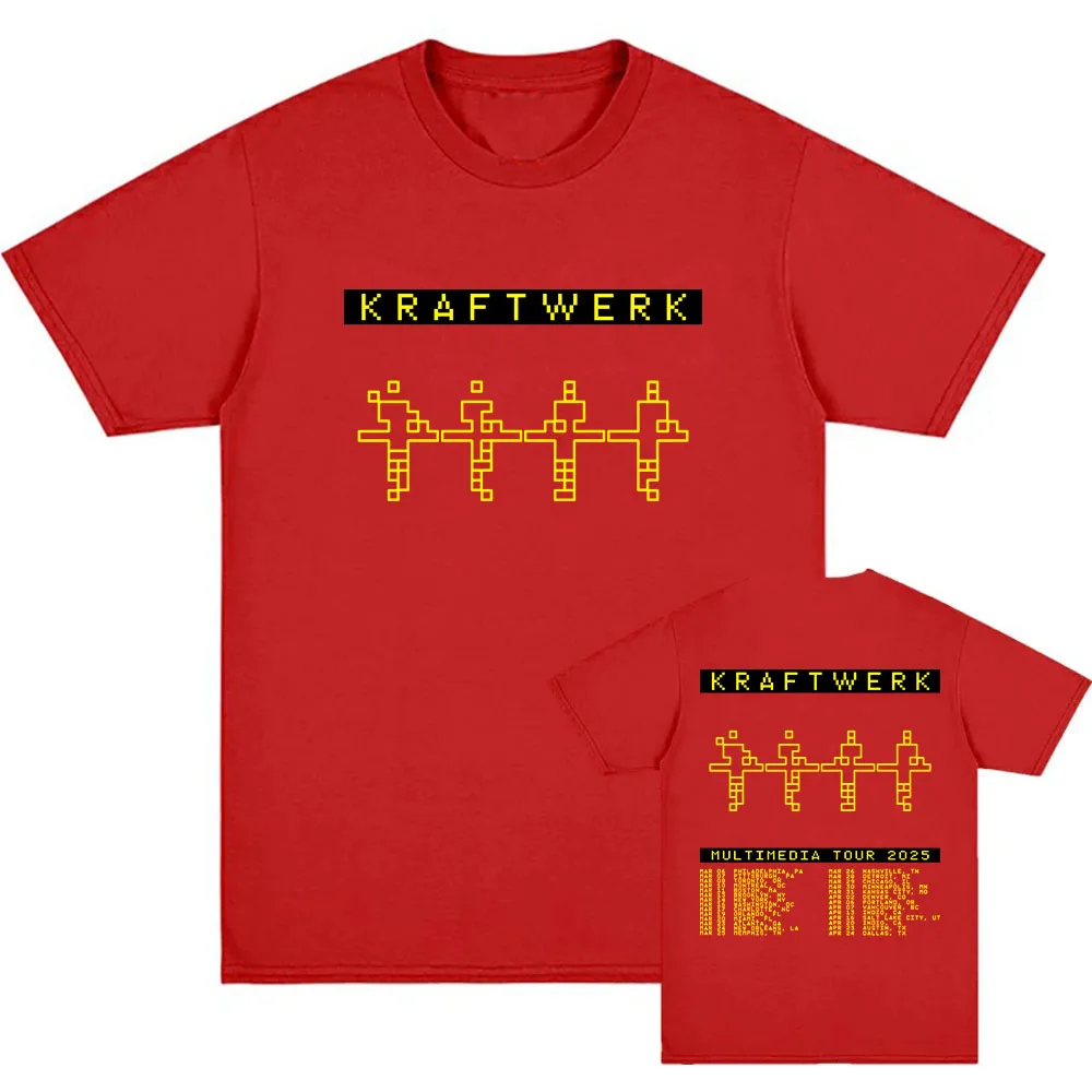 전자 밴드 KRAFTWERK 티셔츠 코튼 반팔 남성 티셔츠 여름 라운드 넥 힙합 탑 streetwear 유니섹스 코튼 셔츠