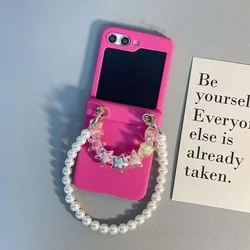 Charming 3D Floral Bunny & Stars Bracelet Phone Case for RAZR 60Ultra 70Ultra (B)