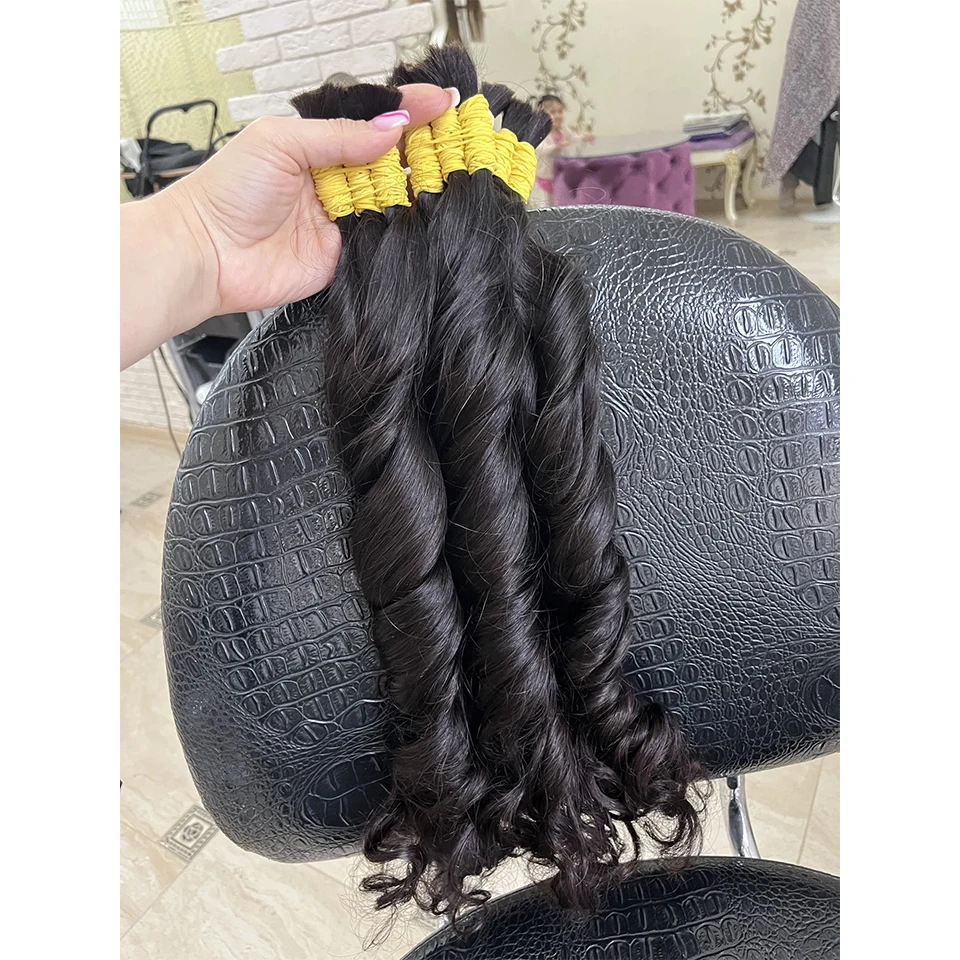 Human Hair Bulk Loose Wave No Weft Hair Bundles For Braiding Deep Extensions Brazilian Natural Black Human Braiding