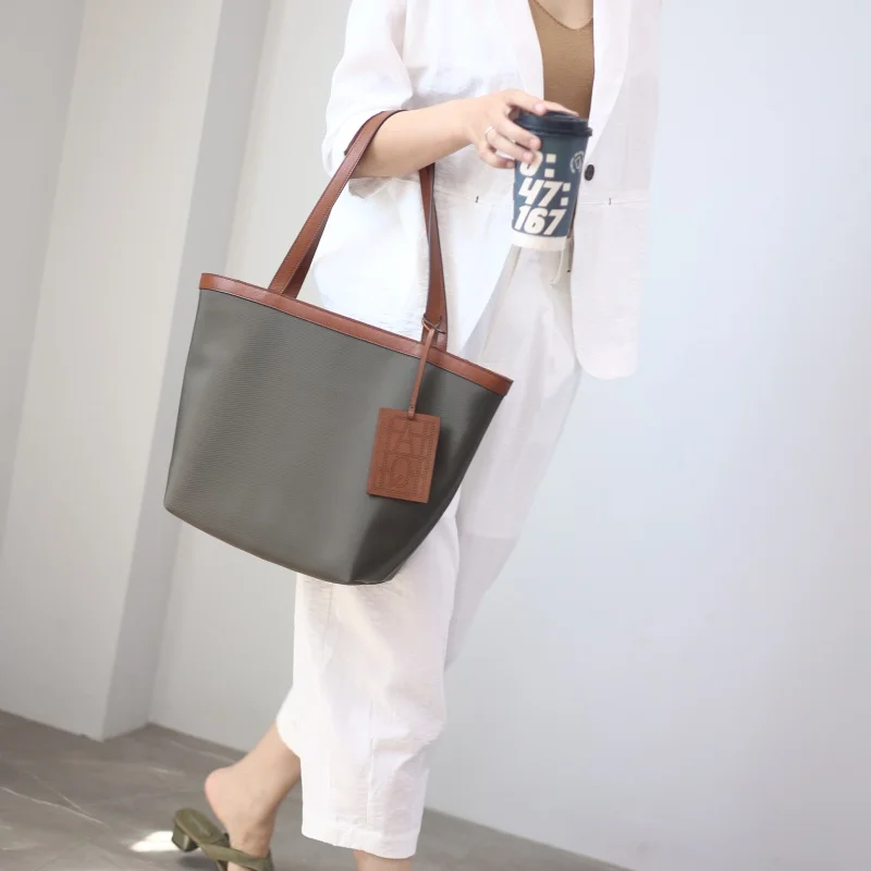 Large Capacity Nylon Zipper Tote For Women Sturdy And Durable Shoulder Bags Suitable For Working And Daily Using Handbag 5
