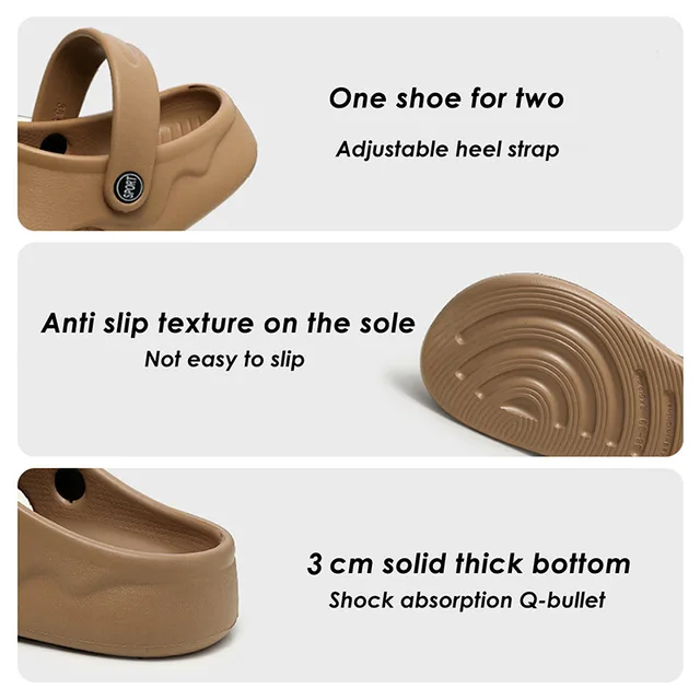 Platform Garden Shoes Women Clogs Summer Women Sandals Thick Bottom Home Slides Soft EVA Dry Wedges Beach Sandals Home Slippers 6