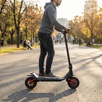 Trottinette électrique pour adultes M1MAX avec clignotants, moteur 500W, vitesse 35 km/h, autonomie 35 km, batterie 36V 10Ah, pneus de 10 pouces, charge utile 120 kg, pliable, trottinette électrique pour les trajets quotidiens 6