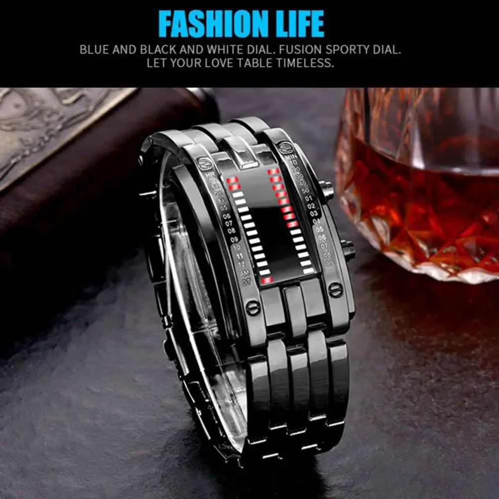 

Binary Watch 30 Meters Waterproof LED Screen Adjustable Binary Comfortable to Wear Fashion Students Electronic Watch Daily Wear