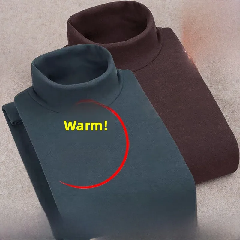 Half turtleneck [solid color] dark gray + coffee